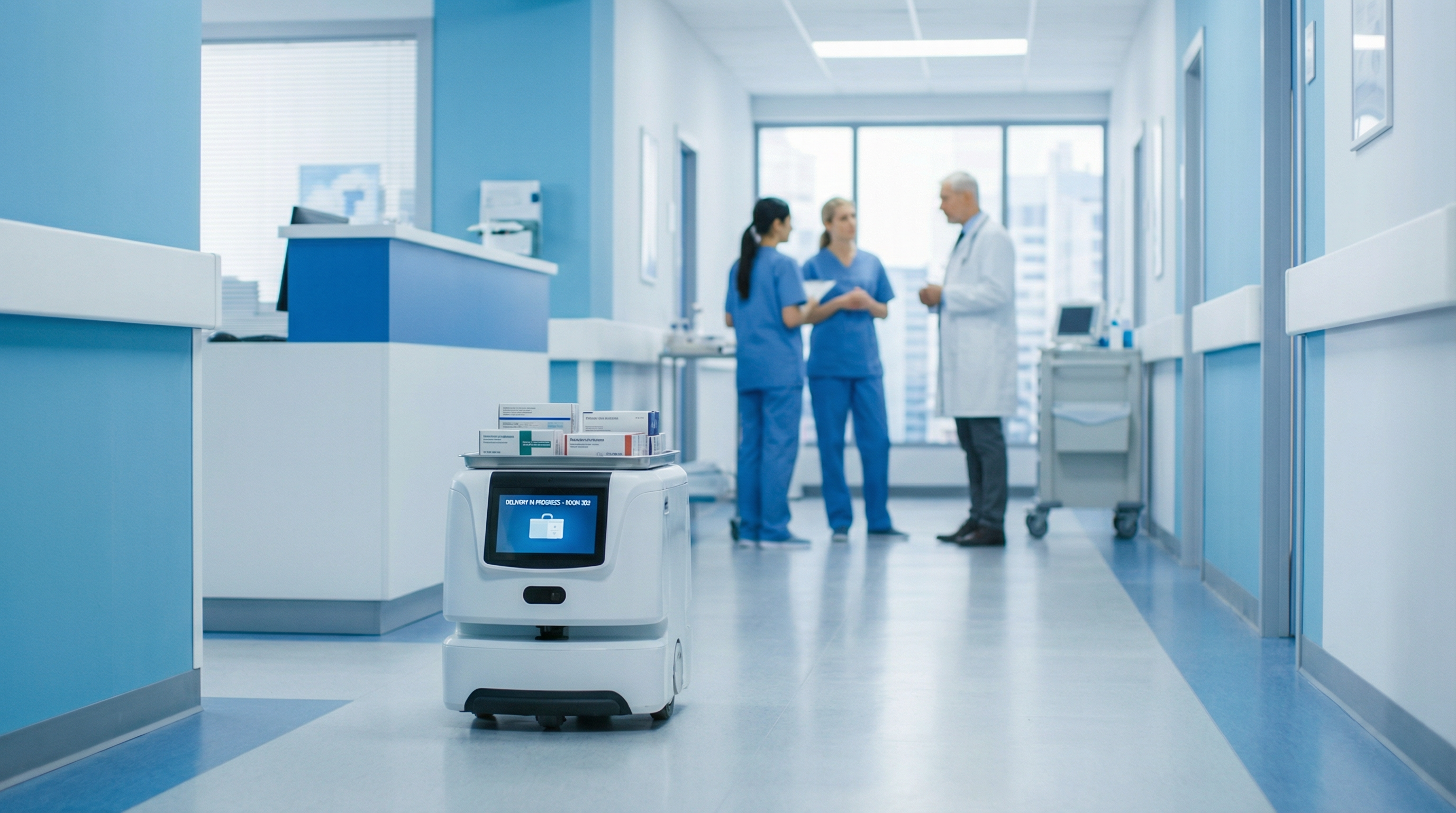 AI Robot Mobile Chassis in hospital
