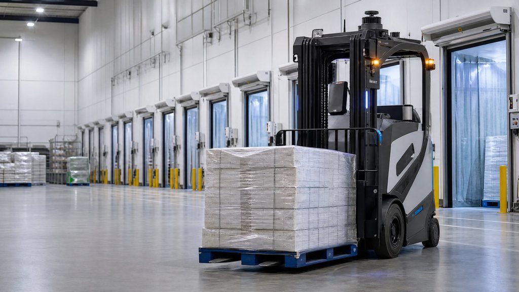 Cover image for AI Ironhide Autonomous Forklift for Food and Beverage Pallet Flow: Hygiene, Traceability, and Throughput